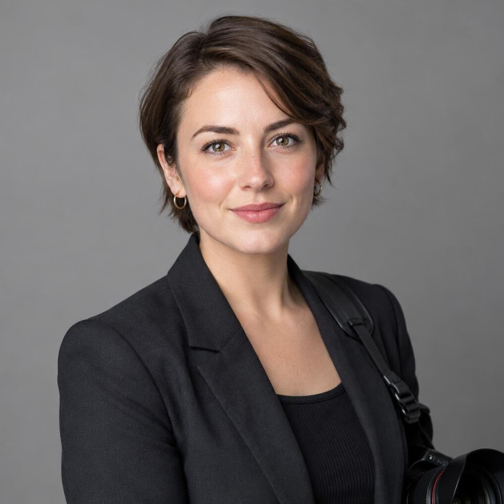 Portrait of a professional female photographer